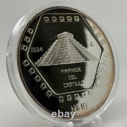 Mexico 5oz Silver PROOF 1994 Piramide Del Castillo Rare