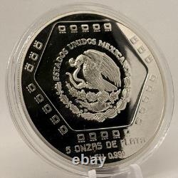 Mexico 5oz Silver PROOF 1994 Piramide Del Castillo Rare