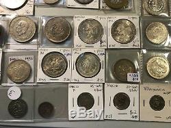 Mexico Centavo and Peso silver world coins lot total 38 coins high value