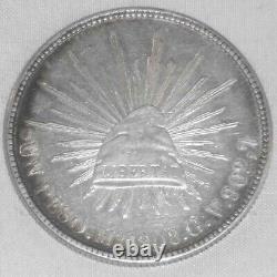 Mexico Crown Size Silver Coin 1909 Mo. G. V. One or Un Peso Eagle Snake in Beak