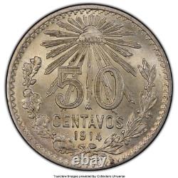 Mexico Estados Unidos 1914 50 Centavos Coin, Pcgs Certified Uncirculated Ms65
