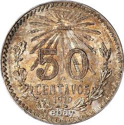 Mexico Estados Unidos 1919 50 Centavos Coin Certified Uncirculated Pcgs Ms-63