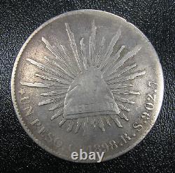 Mexico One Peso 1898 GoRS Silver Guanajuato Mexican Libertad KM#409.1