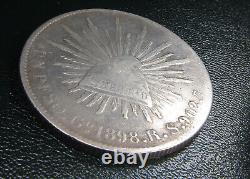 Mexico One Peso 1898 GoRS Silver Guanajuato Mexican Libertad KM#409.1