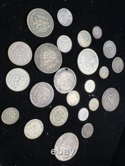 Mexico Silver Coin Lot 1700's to 1900's 24 Coins World Silver Coin Lot