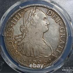 Mexico Spanish Colonial 8 Reales Carol Carolus IIII 1796 Mo FM PCGS XF 40