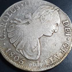 Mexico Spanish Colonial 8 Reales Carol Carolus IIII 1805 Mo TH Mexico City Mint