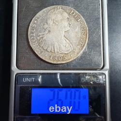 Mexico Spanish Colonial 8 Reales Carol Carolus IIII 1805 Mo TH Mexico City Mint