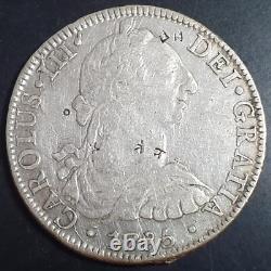 Mexico Spanish Colonial 8 Reales Carol Carolus III 1785 Mo FM Mexico City Mint