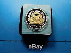Mickey Mouse Disney 2000 It's A Small World 999 Silver Gold Coin 500 Mintage #b