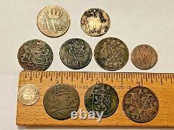 Mixed 10 Lot Netherlands Holland Coins 1788 1823 1745 Some Silver & More