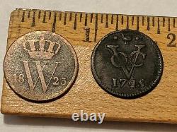 Mixed 10 Lot Netherlands Holland Coins 1788 1823 1745 Some Silver & More