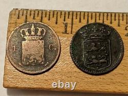 Mixed 10 Lot Netherlands Holland Coins 1788 1823 1745 Some Silver & More