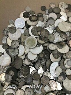 Mixed Foreign Silver Coins Lot 1 lb