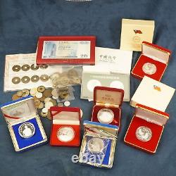 Mixed Lot of China and World Coins Copper Nickel Brass and Silver- Free Ship USA