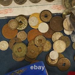 Mixed Lot of China and World Coins Copper Nickel Brass and Silver- Free Ship USA