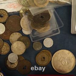 Mixed Lot of China and World Coins Copper Nickel Brass and Silver- Free Ship USA
