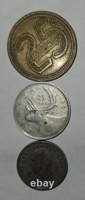 Mixed World Coin Lot Circulated Coins & Tokens 1943 1948 1951 Uncertified