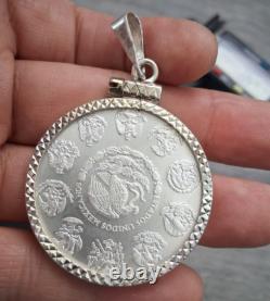 Moneda de 1 onza y bizel de plata 925 plata real autentica y marcada Mexicana