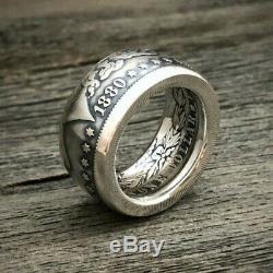 Morgan Dollar Coin Ring. Silver. 900. Size 8-16 US. Worldwide free shipping