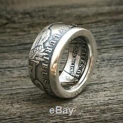 Morgan Dollar Coin Ring. Silver. 900. Size 8-16 US. Worldwide free shipping