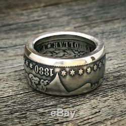 Morgan Dollar Coin Ring. Silver. 900. Size 8-16 US. Worldwide free shipping