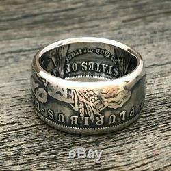 Morgan Dollar Coin Ring. Silver. 900. Size 8-16 US. Worldwide free shipping