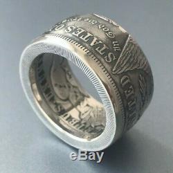 Morgan Dollar Silver Coin Ring Size 10 US Silver. 900. Worldwide free shipping
