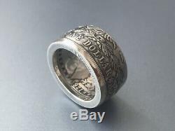 Morgan Dollar Silver Coin Ring Size 10 US Silver. 900. Worldwide free shipping