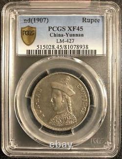 ND (1907) Yunnan Kuang-hsü Rupee L&M-427 PCGS XF45