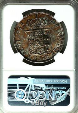 NGC AU WORLD SILVER Italy, Naples. 1840 Ferdinand II 120 Grana. Italian Coin