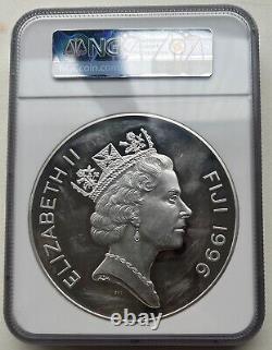 NGC Details Fiji 1996 The Elizabeth Queen's 70th Birthday Kilo Silver Coin 1000g