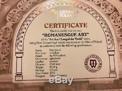 NIUE 2014 $10 ART THAT CHANGED THE WORLD ROMANESQUE 3 OZ SILVER COIN 222 pcs