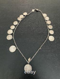 Necklace / Belt / Bib 15 Vintage Silver Ottoman Turkish Coins 111 G? R