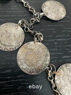 Necklace / Belt / Bib 15 Vintage Silver Ottoman Turkish Coins 111 G? R