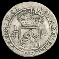 Netherlands Indies Batavian Republic 1/4 Gulden Batavorum 1802 VF