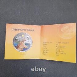 Niger 1000 Francs Conservation Wildlife Hippo Fauna with Crystal Silver Coin 2012