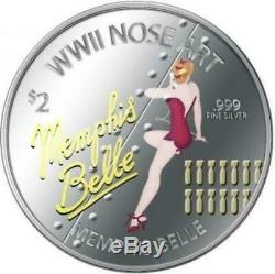 Niue 2012 $2 WWII Nose Art World War 2 Bombers 3 x 1 Oz Silver Proof Coin Set