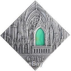 Niue 2014 1$ Art That Changed the World Gothic Art Silver Coin with Real Agate