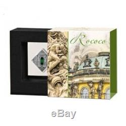 Niue 2014 1$ Art that changed World Rococo Art Silver Coin with Real Agate Rare