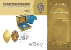Niue 2014 $2 Icon World Heritage St. Peter in Glory Gold Gilded 1 Oz Silver Coin