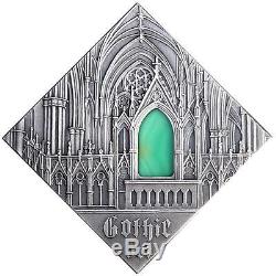 Niue 2014 Art That Changed the World Gothic Art 28.28 g Silver Coin with Agate