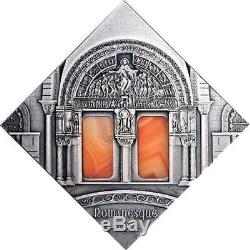Niue 2014 Art That Changed the World Romanesque 28.28g Silver Coin with Agate