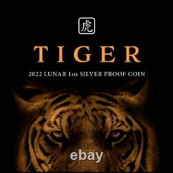 Niue 2022 YEAR TIGER White Tiger $1 1 Oz Pure Silver Proof Color MINTAGE 888