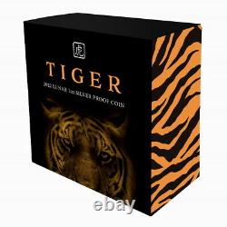 Niue 2022 YEAR TIGER White Tiger $1 1 Oz Pure Silver Proof Color MINTAGE 888