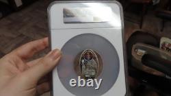 Niue COLOGNE Cathedral GERMANY Oval Shaped Coin 28grams. 925 NGC PF70