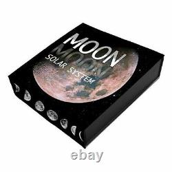 Niue Islands 2015, MOON Meteorite, $1, ONLY 686 MADE! Antique + box! NWA 8609