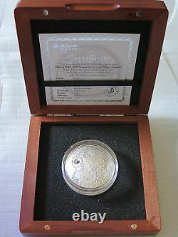 Niue Islands 2015, MOON Meteorite, $1, ONLY 686 MADE! Antique + box! NWA 8609