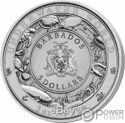 OCTOPUS Underwater World 3 Oz Silver Coin 5$ Barbados 2021