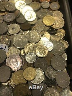 OVER 15 pounds world foreign coin Mix bulk BU Monaco UNC AU XF VF Lot & Silver
